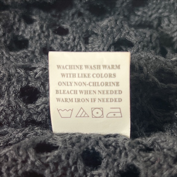 Black Rattan Crochet Swim / Beach Cover-Up Sz L EUC Vacation Resort Cruise - Picture 6 of 6